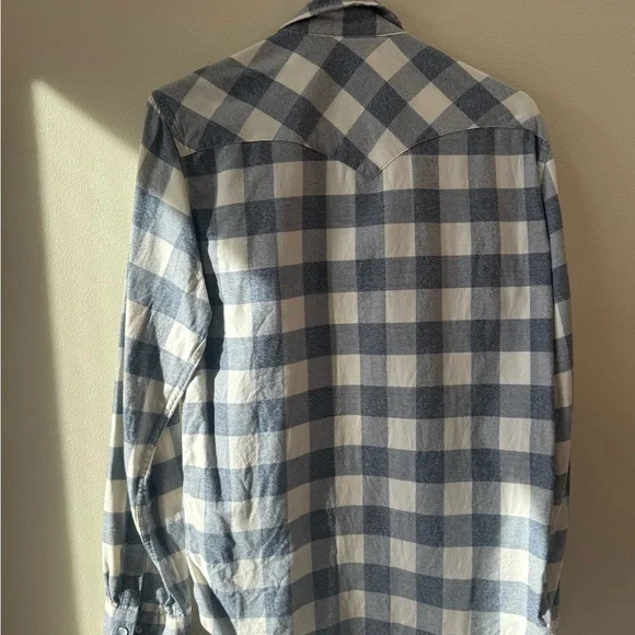Levi's Light Blue and White Plaid Casual Shirt - Picture 4 of 4